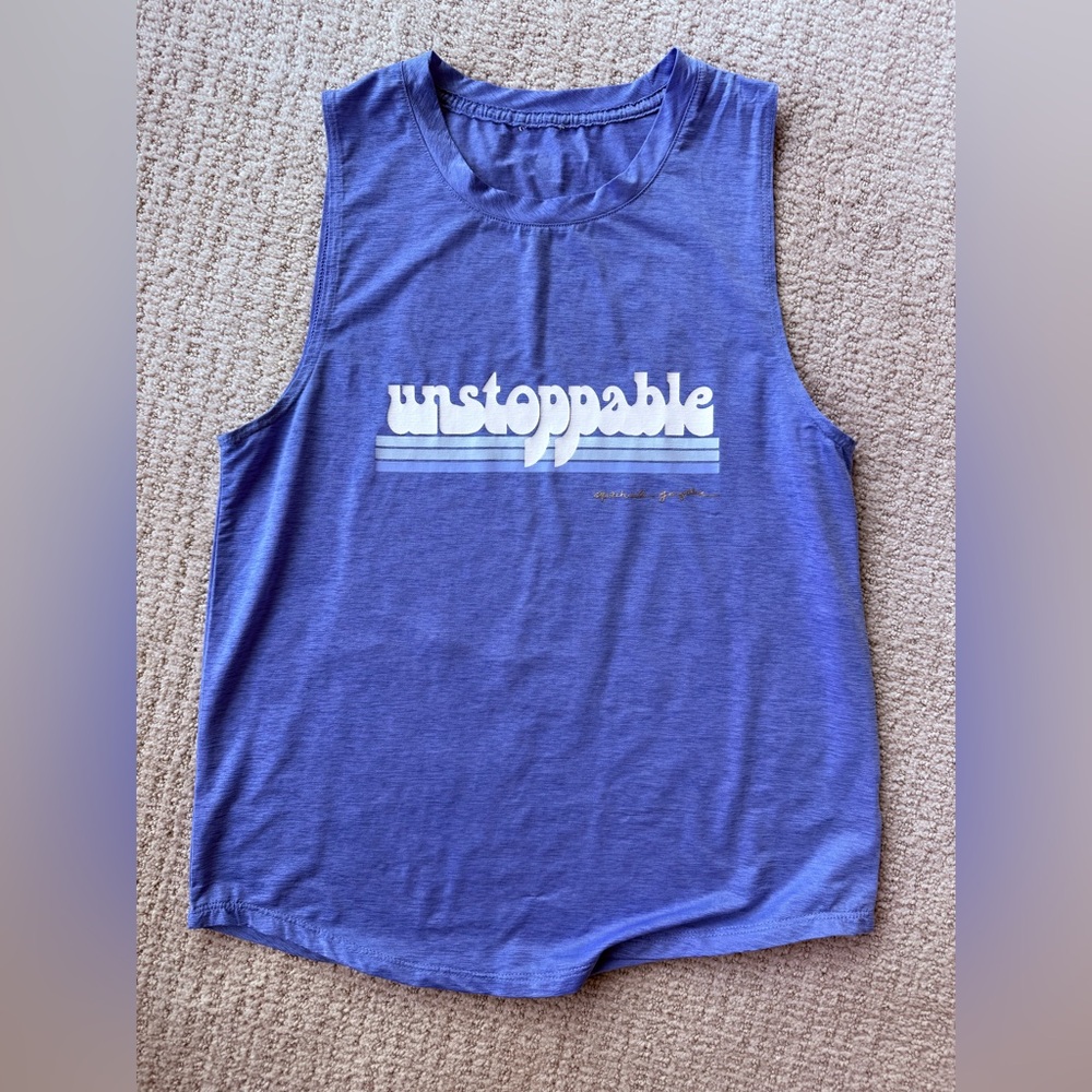 Spiritual Gangster x Peloton Blue Sleeveless Top
